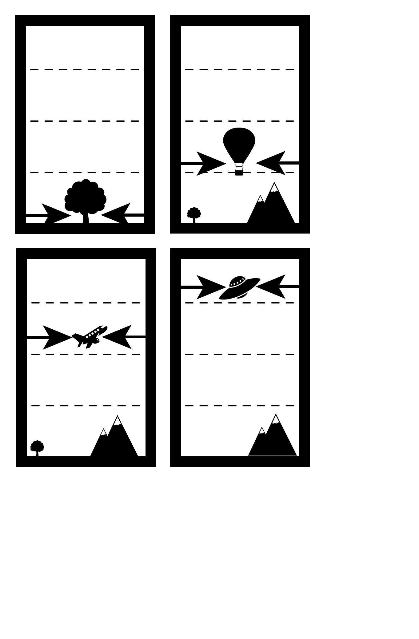Four Altitude Control cards showing different altitudes
